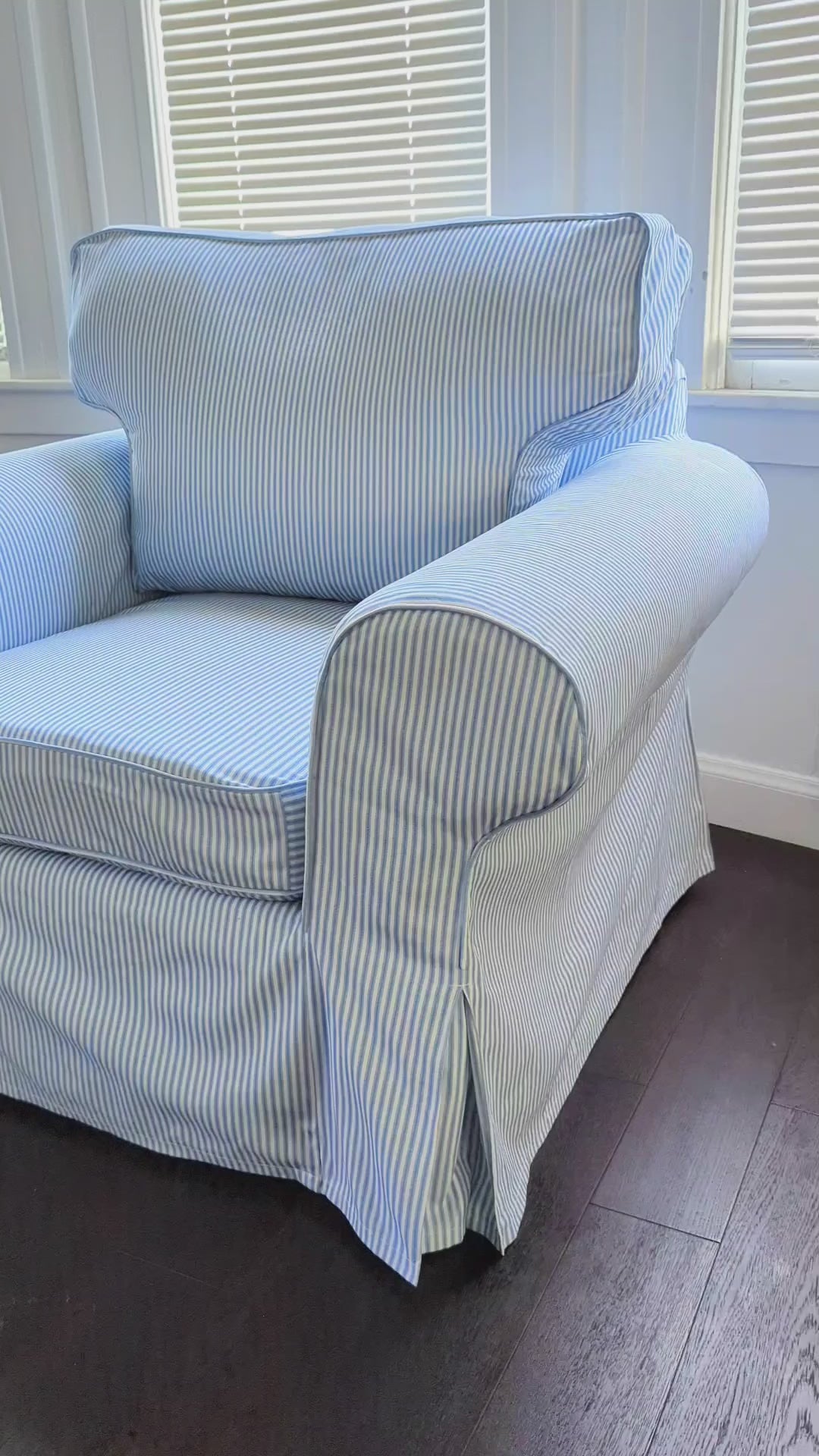 Blue Ticking Stripe Ikea Ektorp Cover