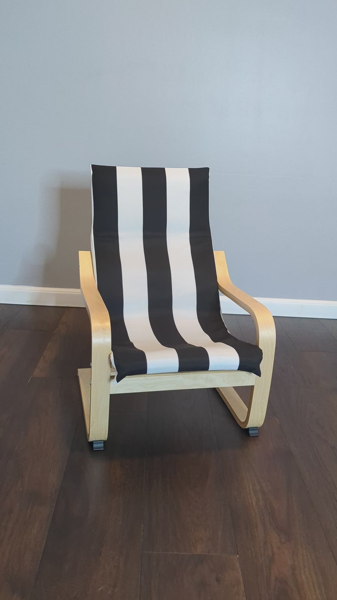 Black Stripe Cushion Cover, Compatible with IKEA Children's Poang