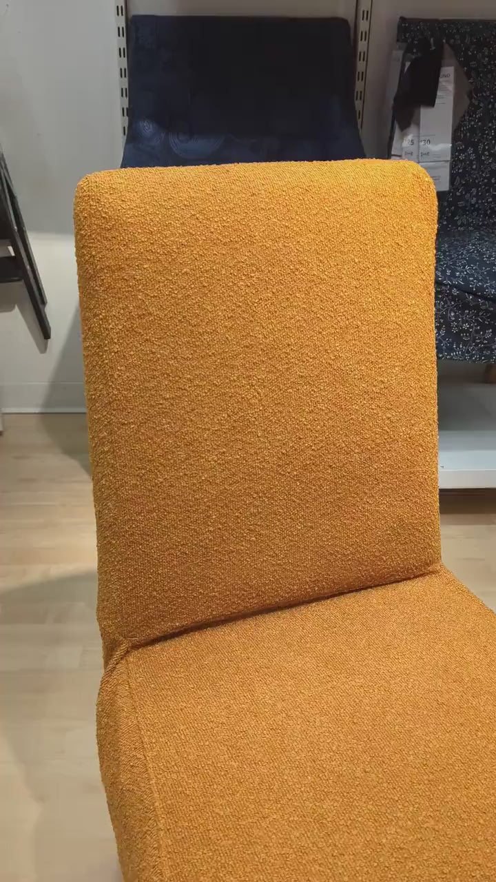 IKEA Boucle Cinnamon Brown Bergmund Mid-Length Dining Slip Cover, Compatible with IKEA BERGMUND Dining Chair