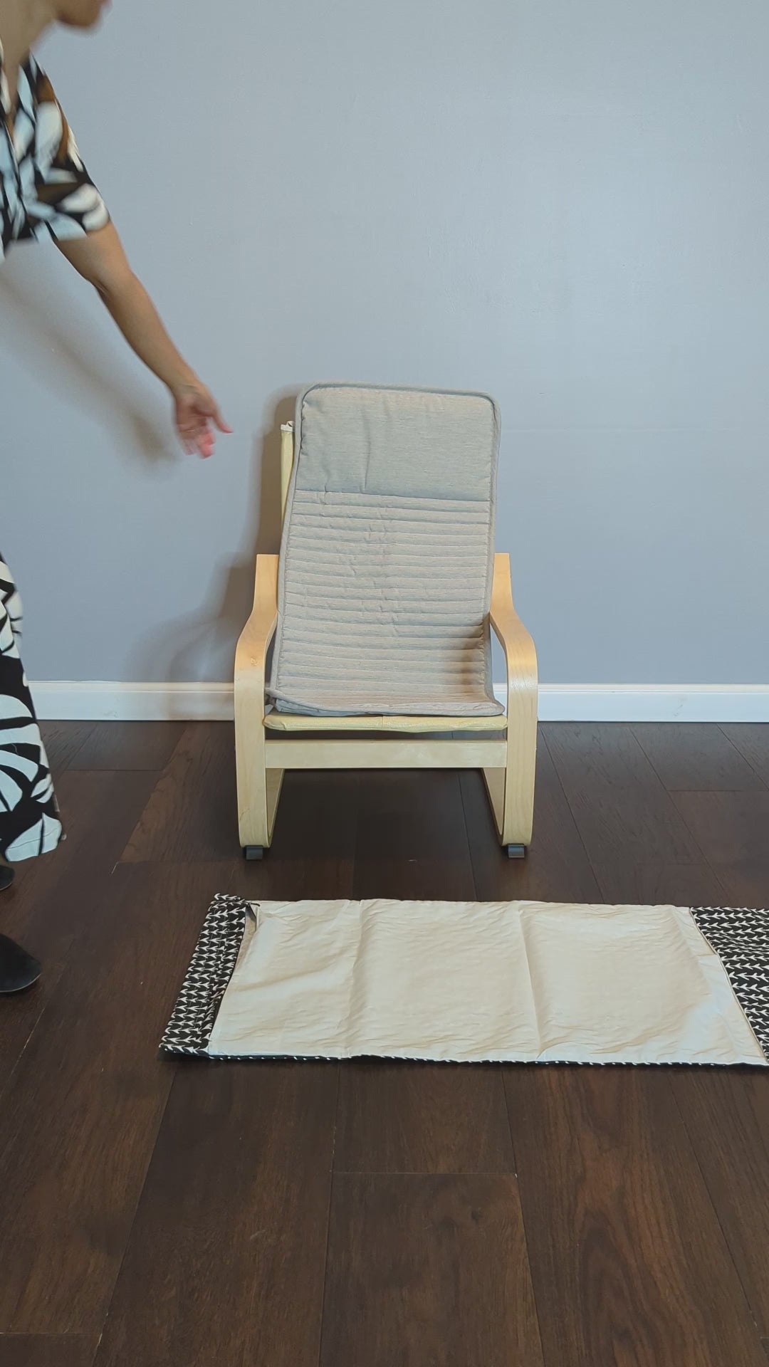 Black Vine Cotton Cushion Cover, Compatible with IKEA Children's Poang