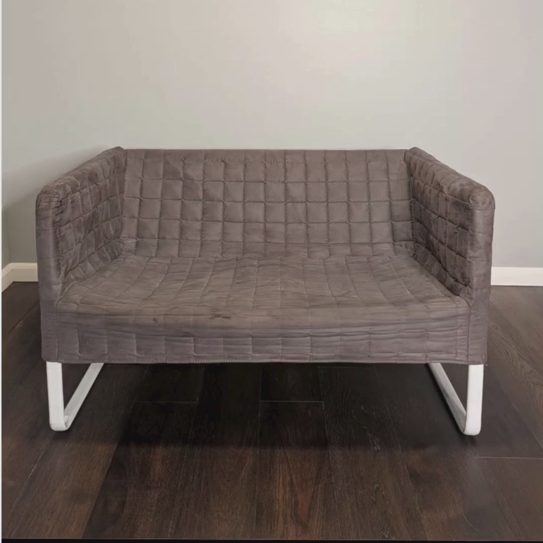 Farmhouse Beige Linen Slip Cover, Compatible with IKEA KNOPPARP