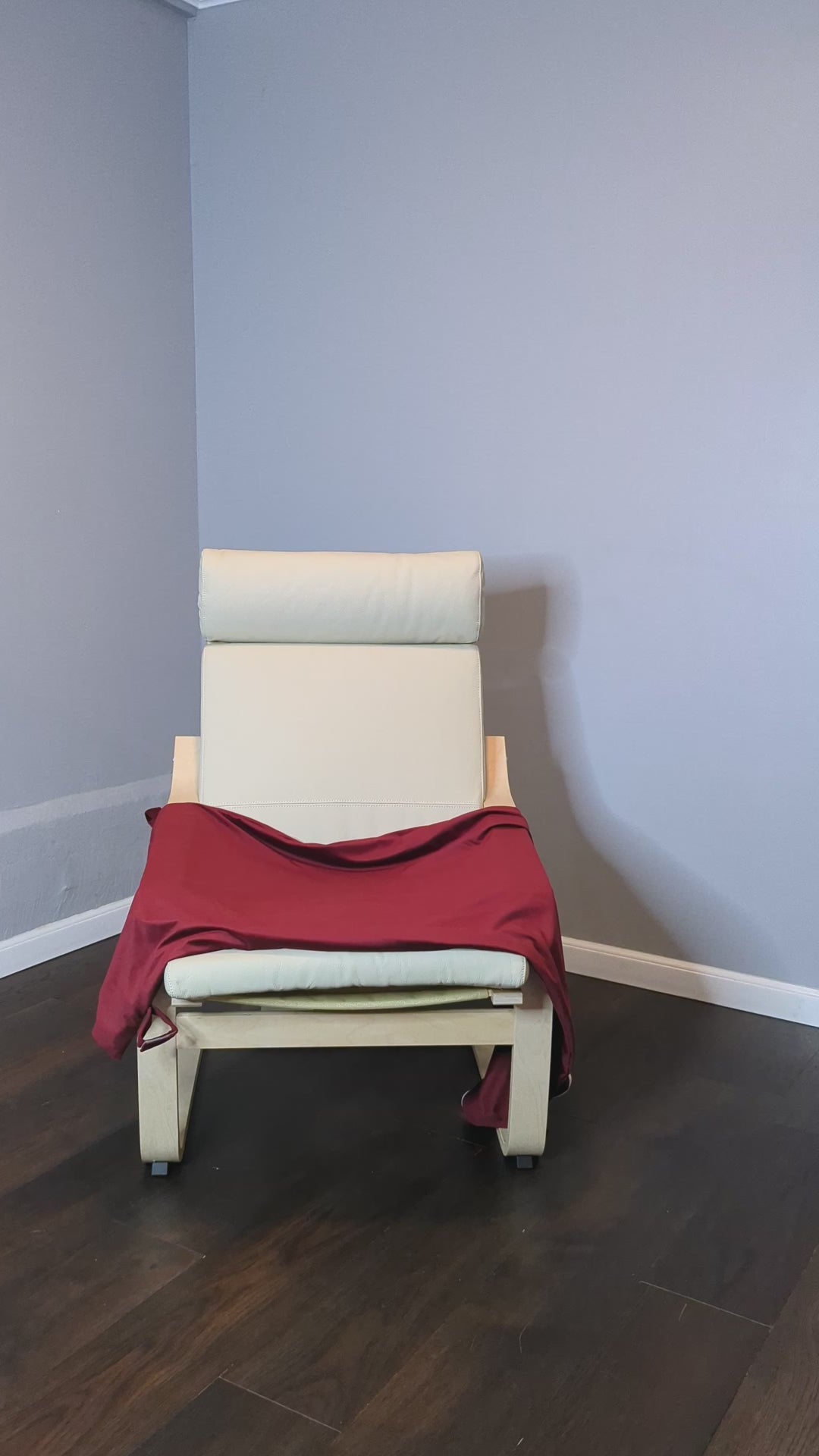 Velvet Burgundy Red Chair and Ottoman Covers, Compatible with IKEA Poang