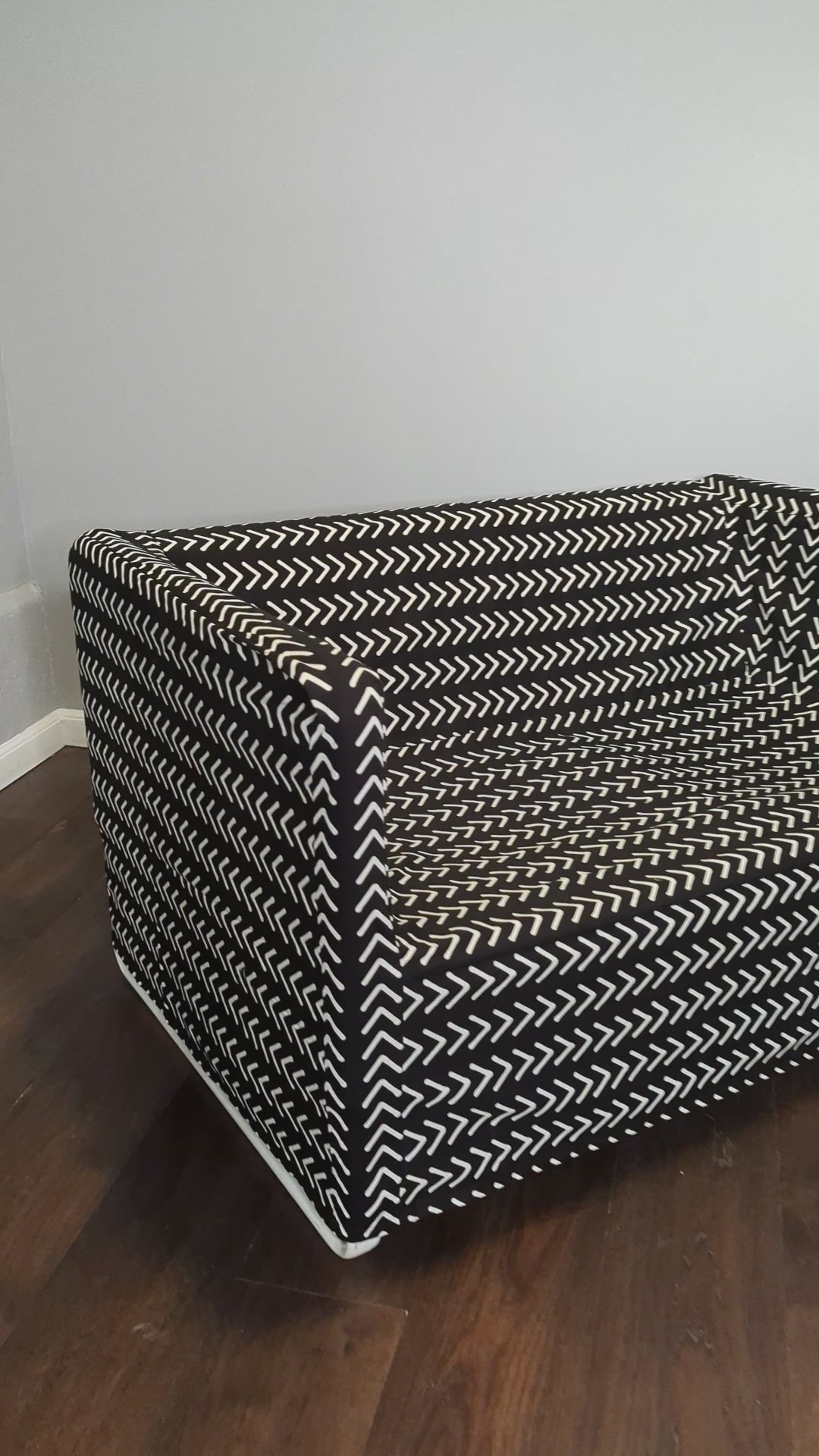 Black Boho Mudcloth Slipcover for IKEA Knopparp Sofa – Global Design Meets Everyday Comfort