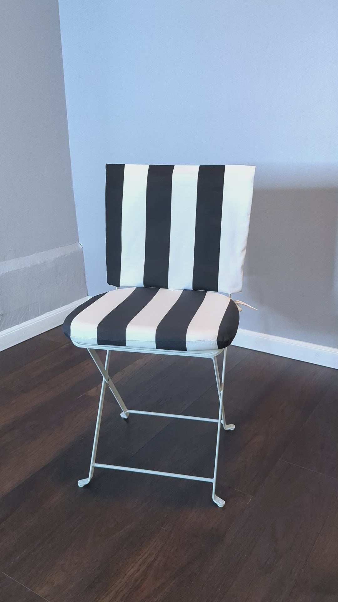 Set of 2 Black Stripe Chair Cover & Pad Set – Custom Event & Home Upgrade