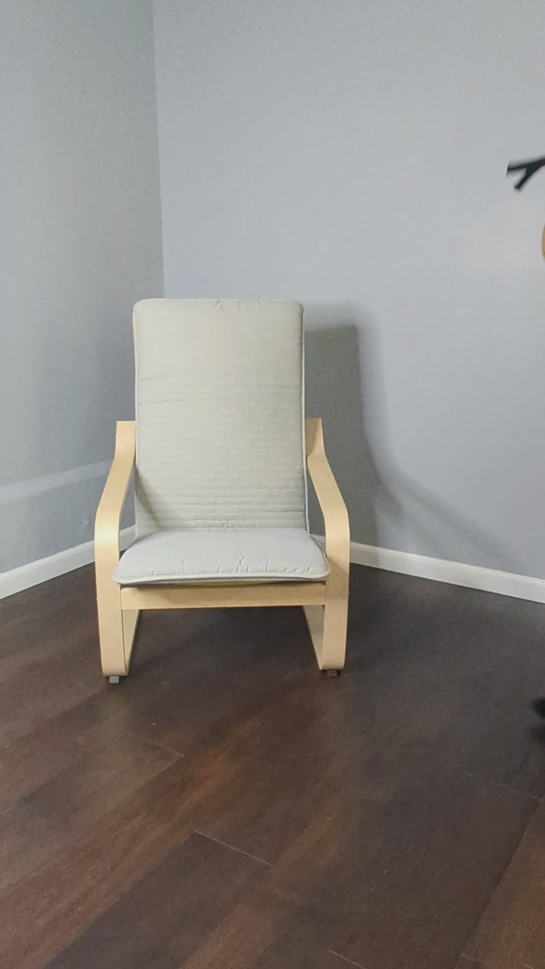 Black European Linen Chair and Footstool Slip Covers, Compatible with IKEA Poang