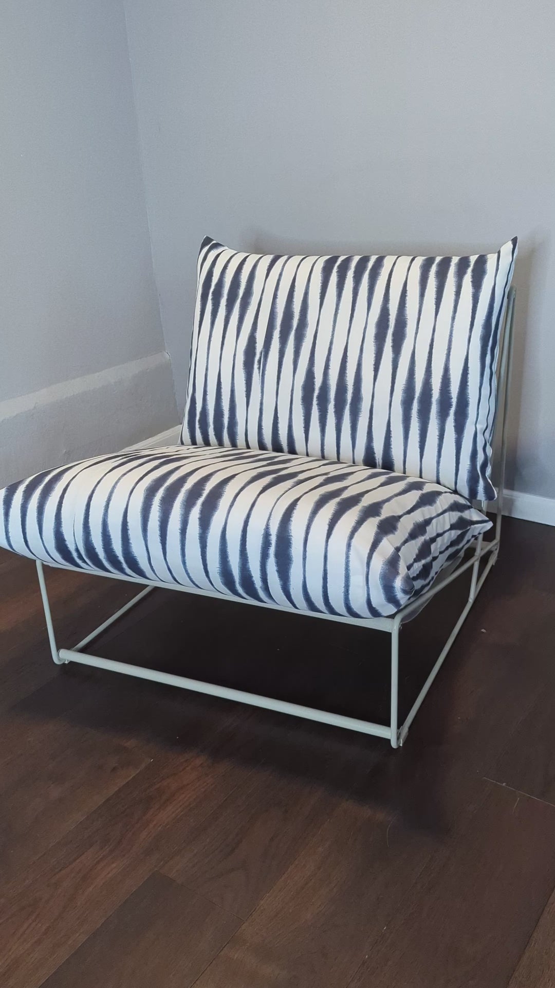 Indigo Shibori Stripe Outdoor Slipcovers, Compatible with IKEA Havsten - Made to Order