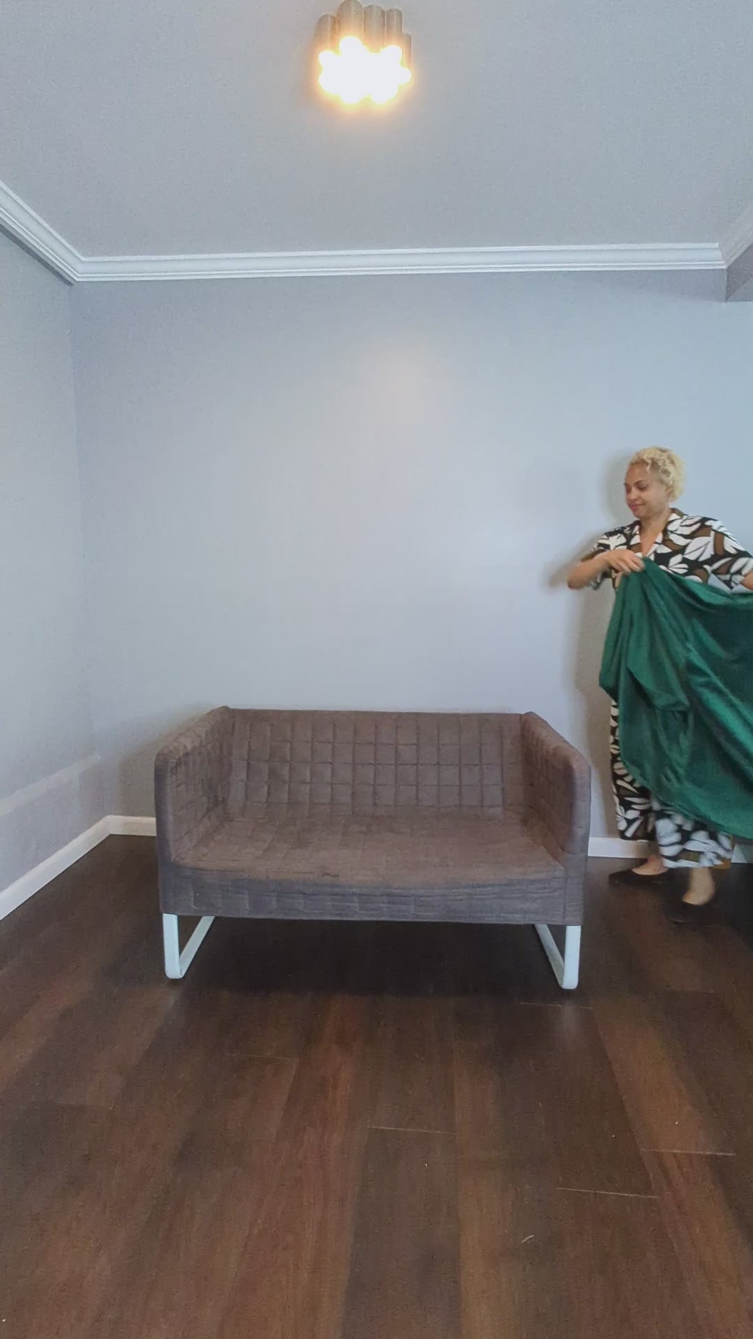 SALE Forest Green Velvet Slip Cover, Compatible with IKEA KNOPPARP