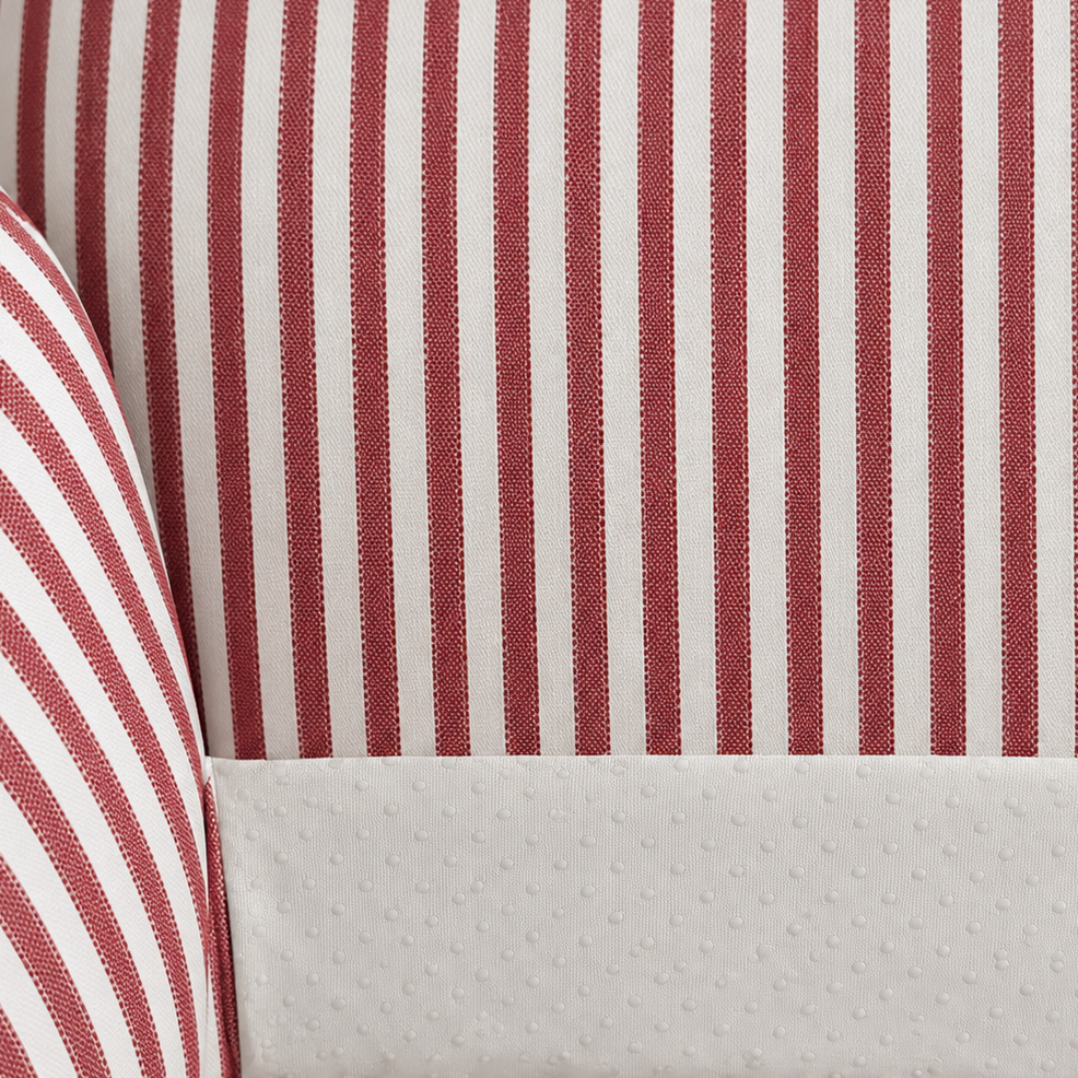 Ektorp Terracotta Red Ticking Stripe fabric closeup 3
