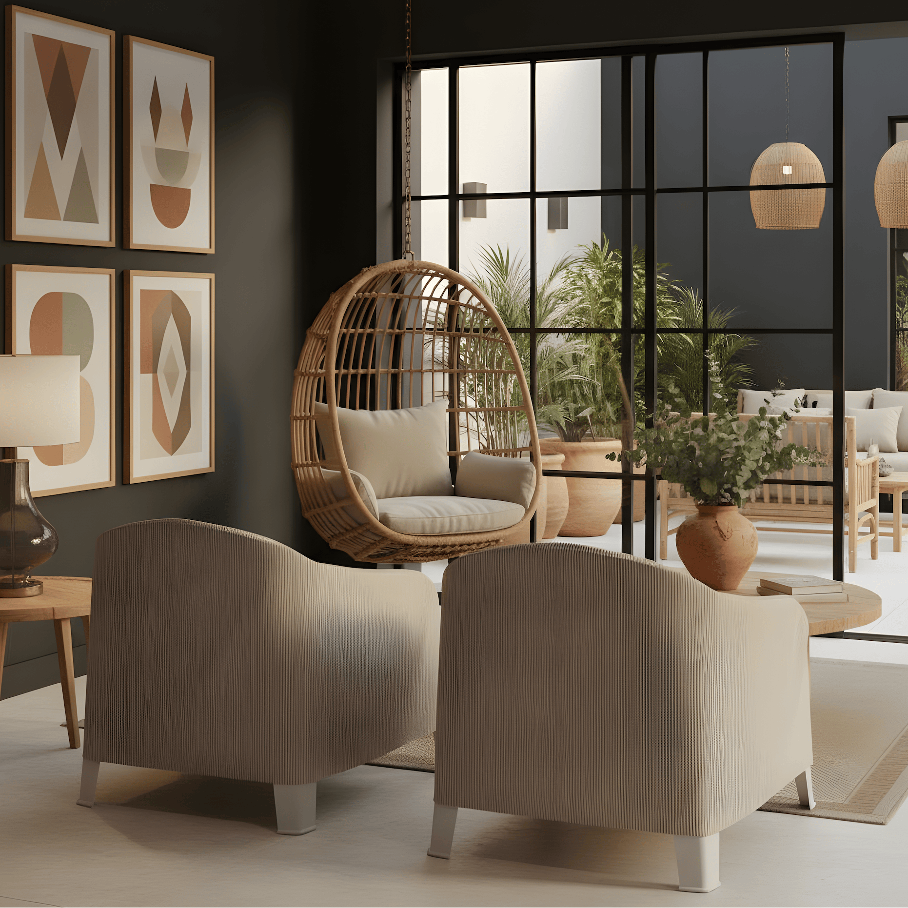 Rockin Cushions Beige Stripe Slipcover for IKEA Skarpo Chair – Custom-Fit Outdoor Seat Cover