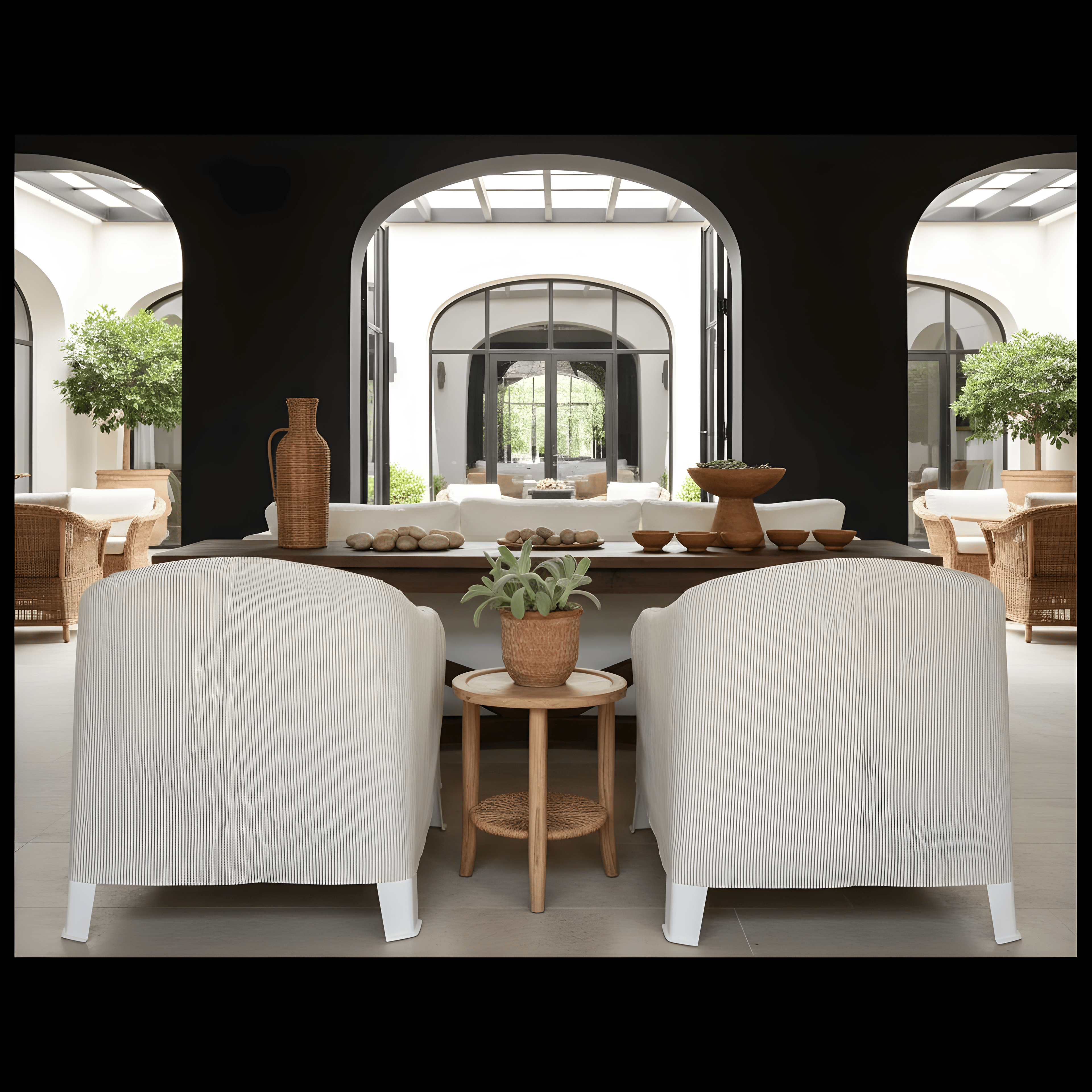 Rockin Cushions Beige Stripe Slipcover for IKEA Skarpo Chair – Custom-Fit Outdoor Seat Cover