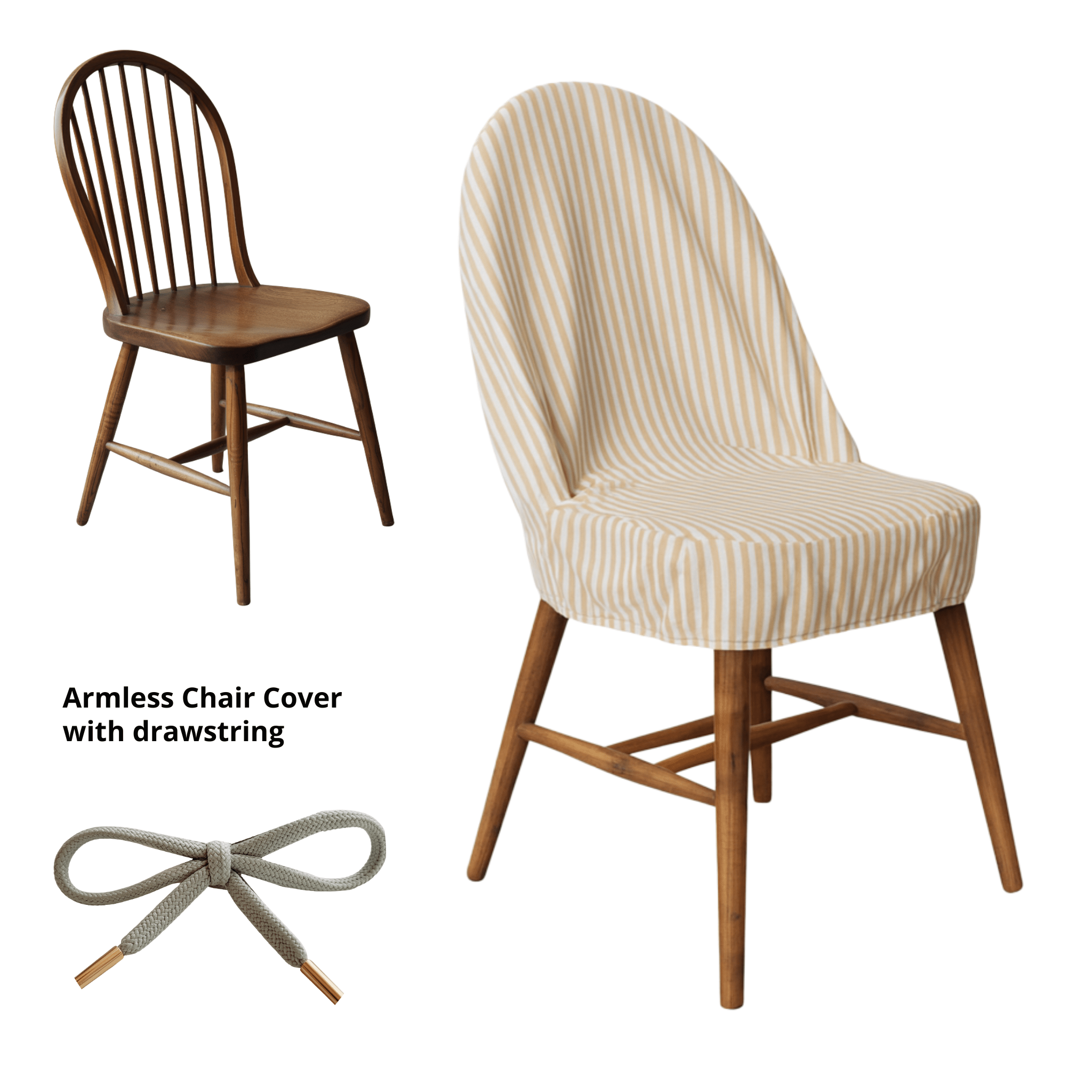 Rockin Cushions Custom Beige Stripe Outdoor Cushion Slipcover – Design Your Own