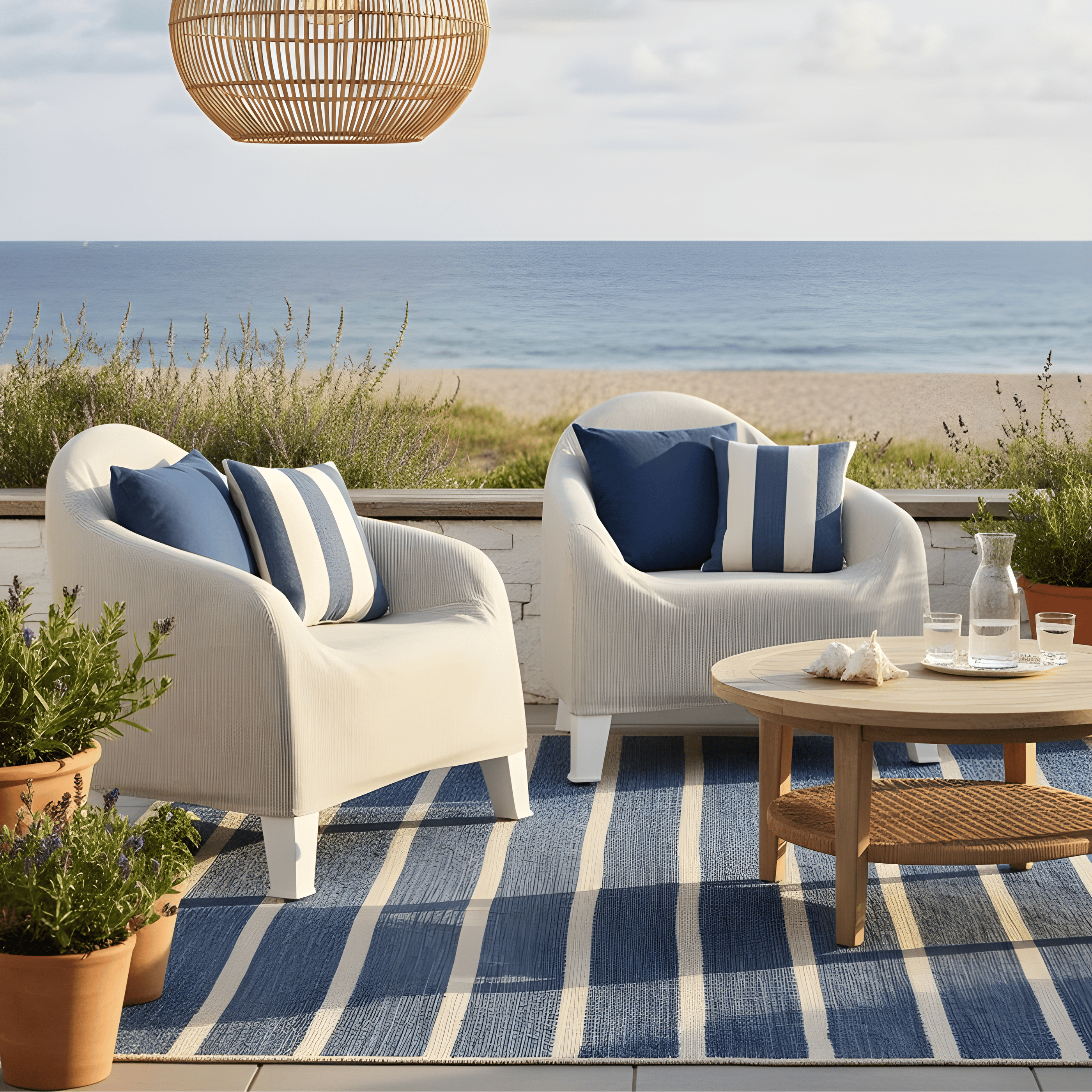 Rockin Cushions Custom Beige Stripe Outdoor Cushion Slipcover – Design Your Own