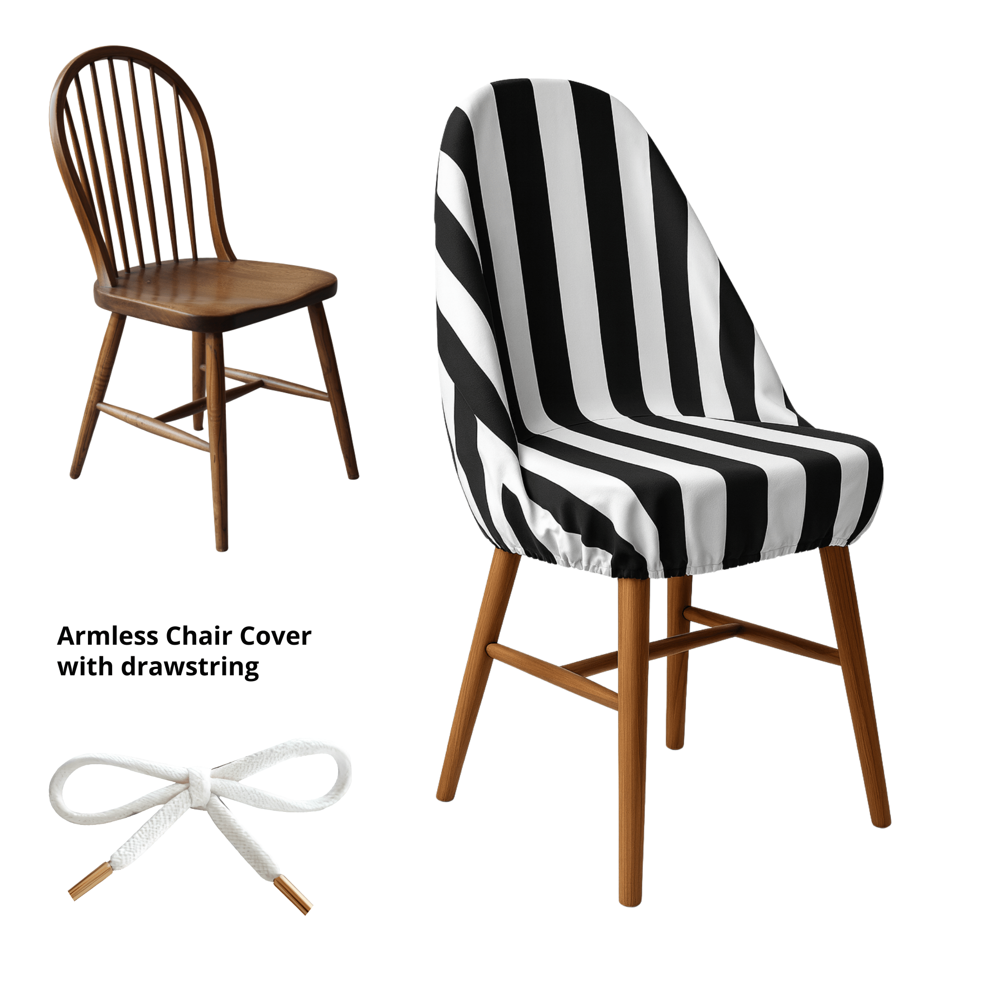 Rockin Cushions Custom Black and White Stripe Outdoor Cushion Slipcover – Design Your Own