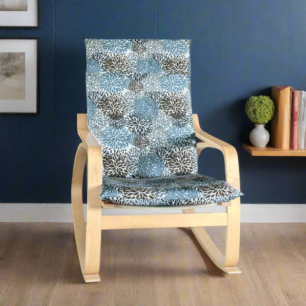 Rockin Cushions Custom Blue Blooms Outdoor Cushion Slipcover – Design Your Own