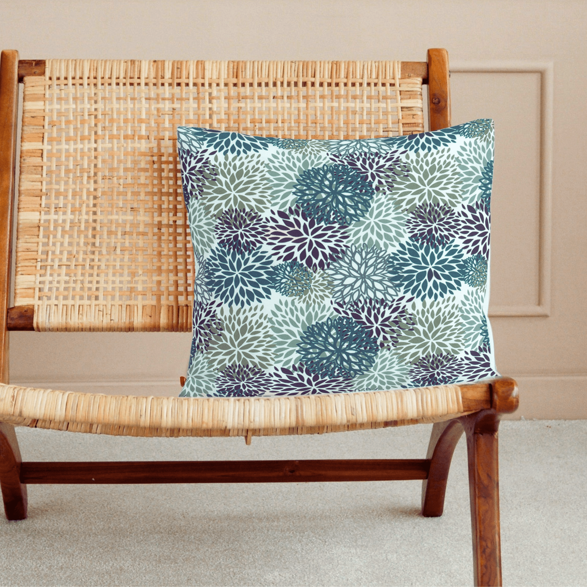 Rockin Cushions Custom Blue Blooms Outdoor Cushion Slipcover – Design Your Own