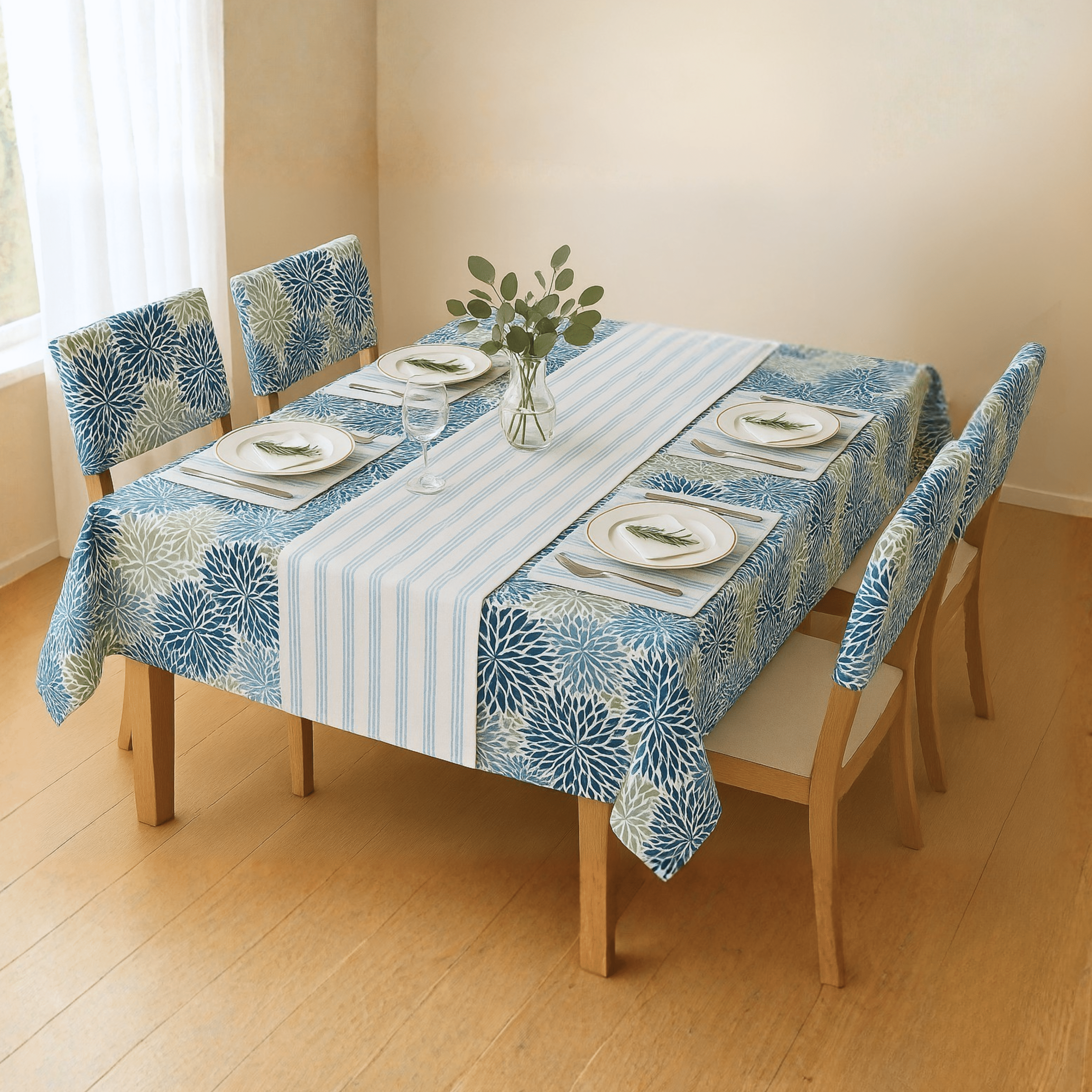 Rockin Cushions Custom Blue Blooms Outdoor Cushion Slipcover – Design Your Own