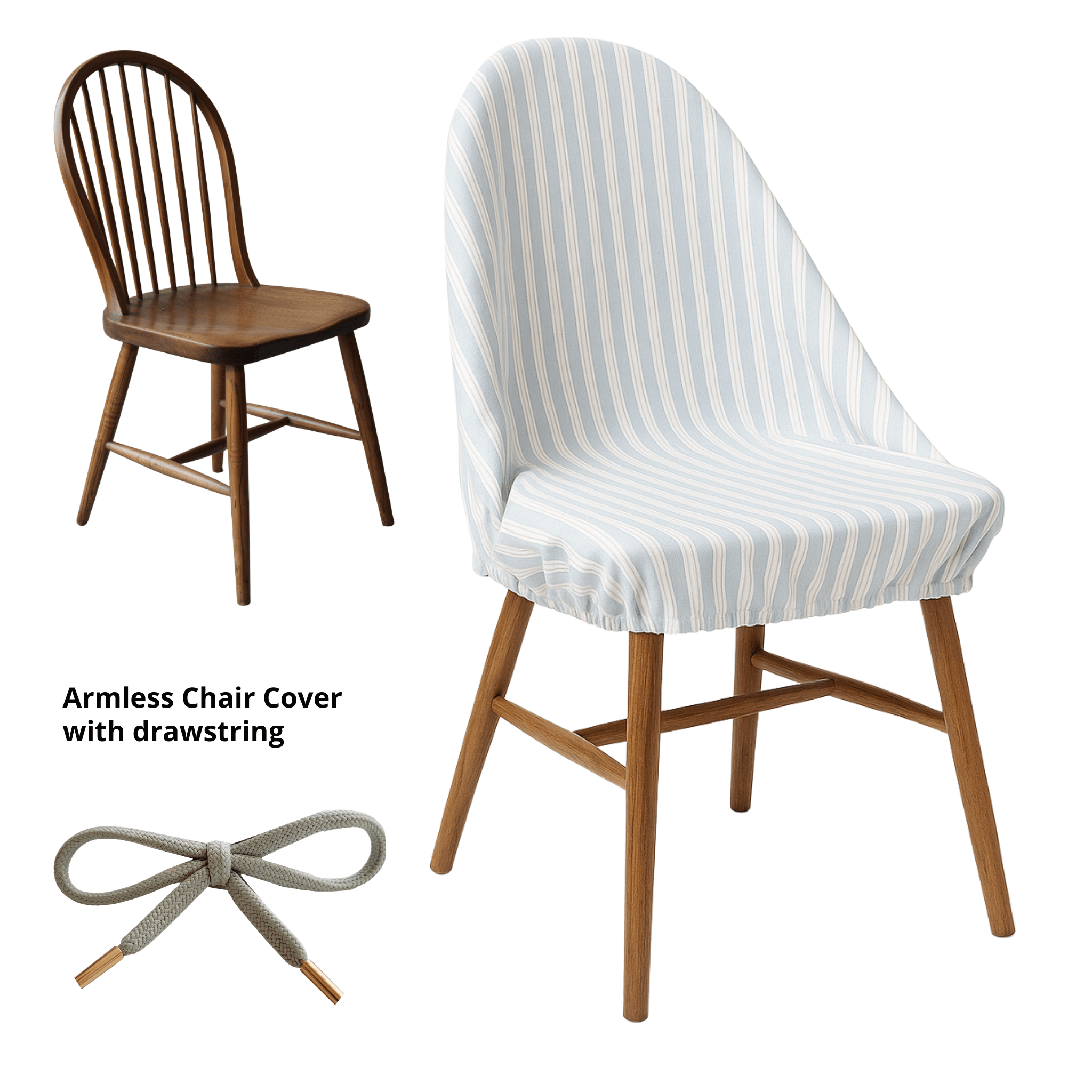 Rockin Cushions Custom Blue Stripe Outdoor Cushion Slipcover – Design Your Own