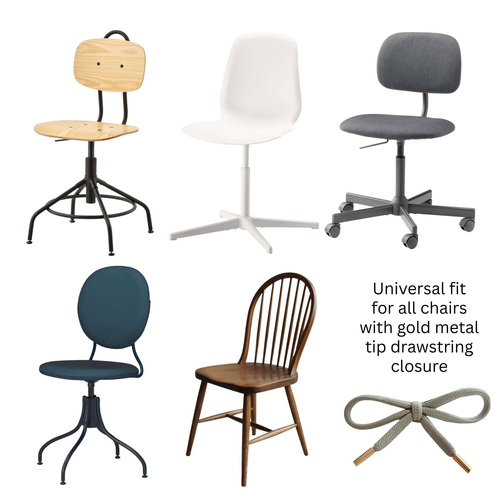 Rockin Cushions Custom Design Your Own – IKEA Armless & Windsor Back Chair Covers, Made with Your Choice of Fabric