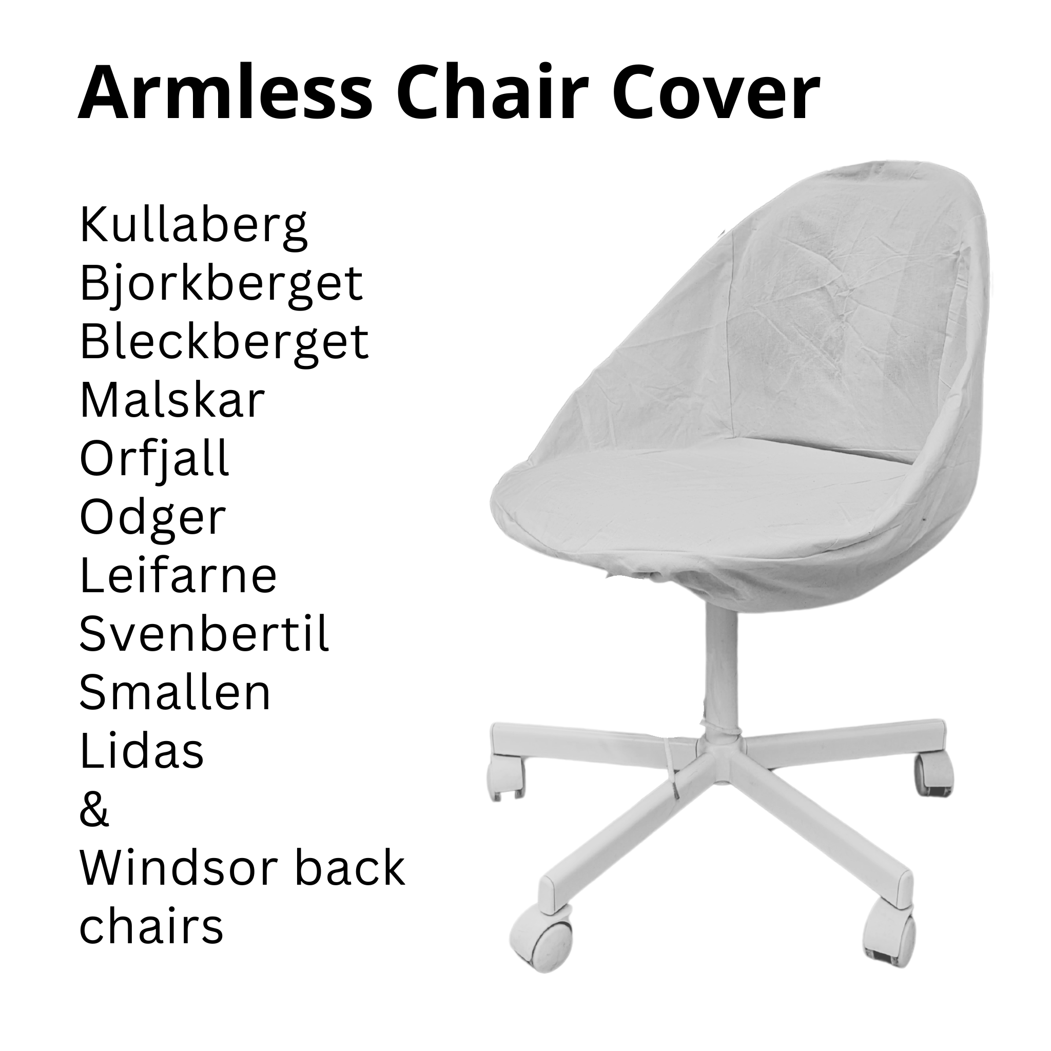 Rockin Cushions Custom Design Your Own – IKEA Armless & Windsor Back Chair Covers, Made with Your Choice of Fabric