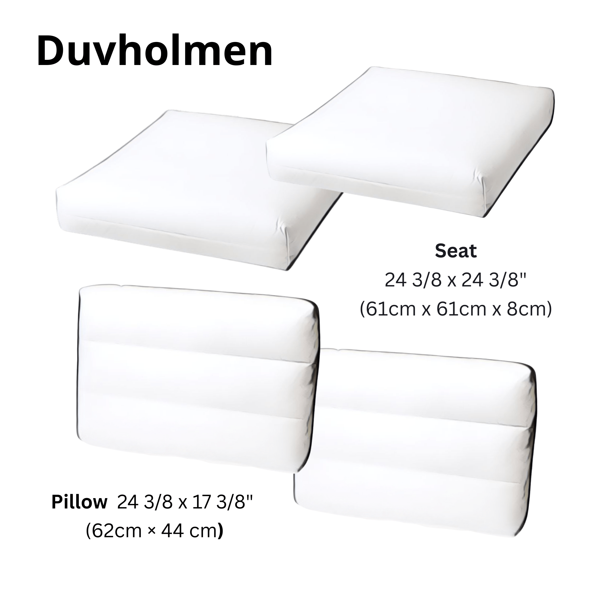 Rockin Cushions Custom Design Your Own – IKEA Duvholmen 4 Piece Set, Made with Your Choice of Fabric