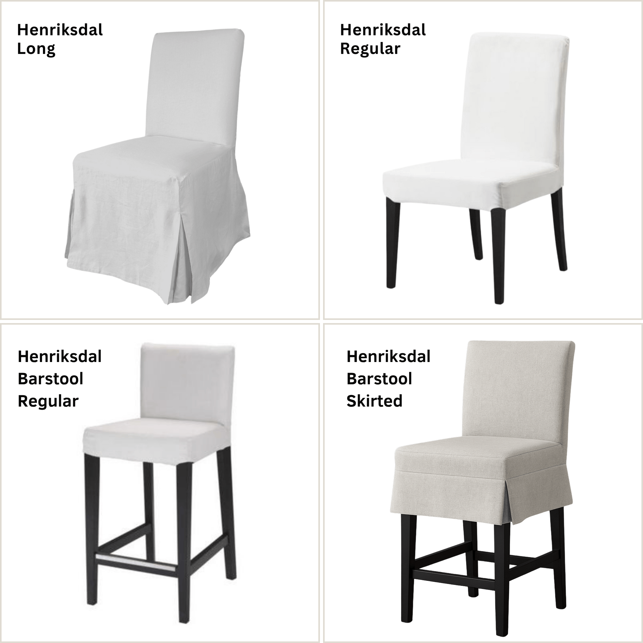 Rockin Cushions Custom Design Your Own – Set of 2 Henriksdal Chair Covers – Made in Your Choice of Fabric
