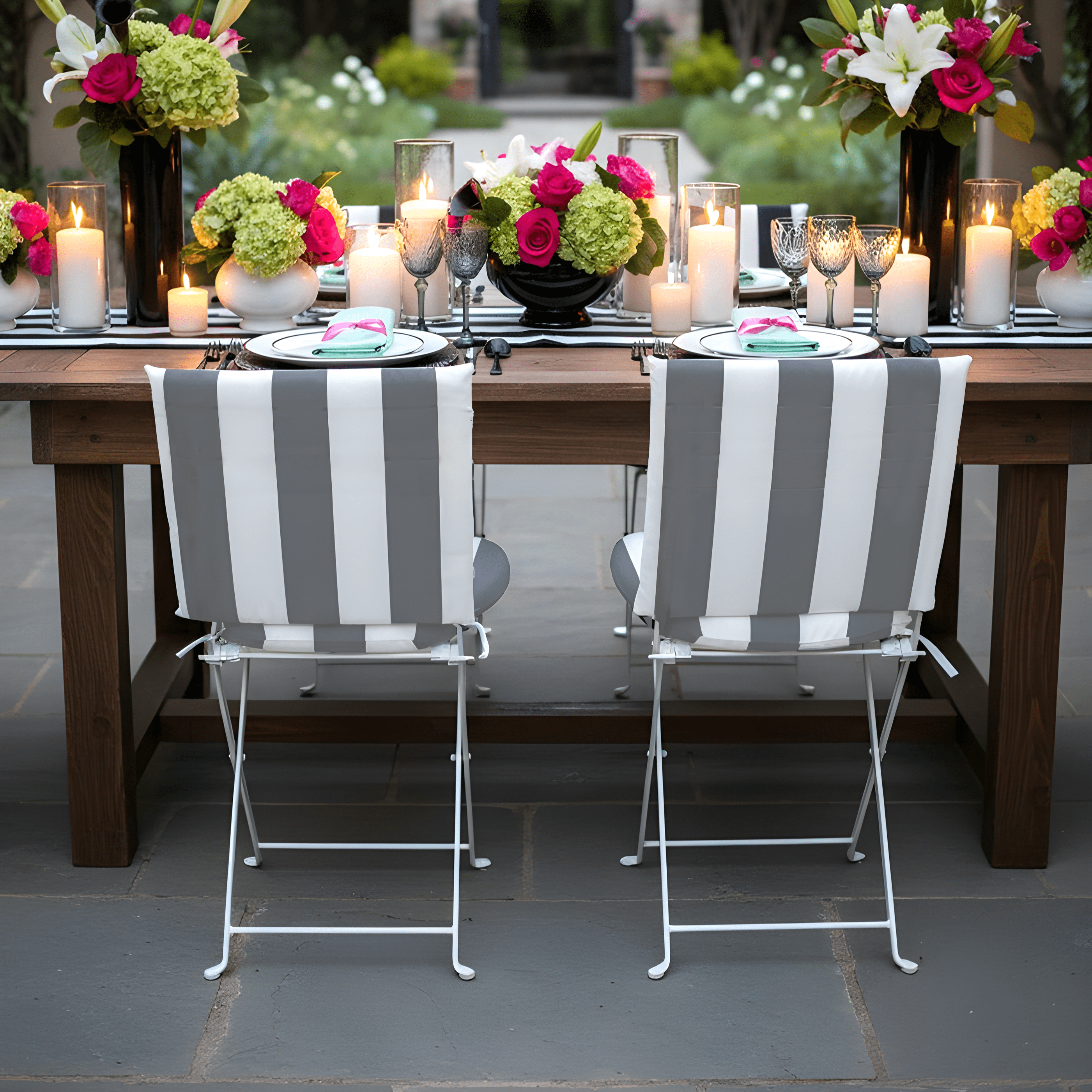 Rockin Cushions Custom Gray and White Stripe Outdoor Cushion Slipcover – Design Your Own