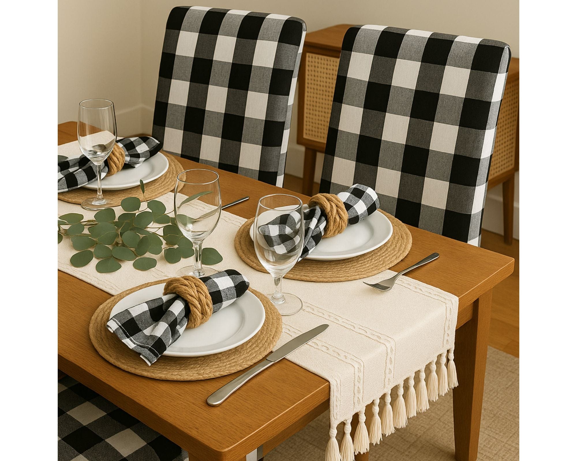 Rockin Cushions FREE Table Runner, Napkins & Rings Set