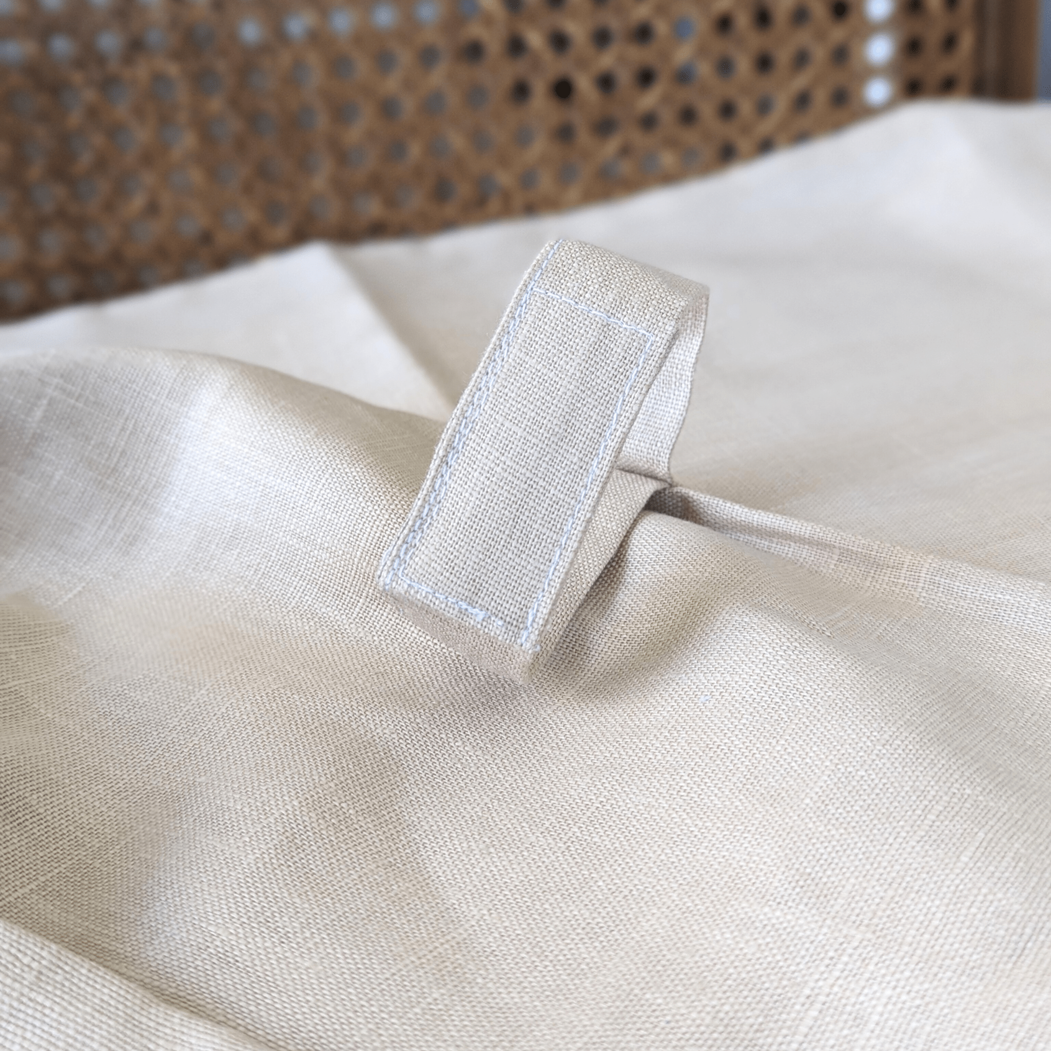 Rockin Cushions IKEA Adult Poang Beige European Linen Chair and Footstool Slip Covers, Compatible with IKEA Poang