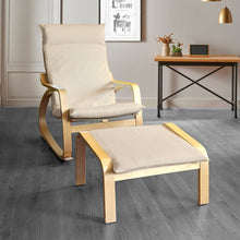 Load image into Gallery viewer, Rockin Cushions IKEA Adult Poang Beige European Linen IKEA POANG Chair and Footstool Slip Covers