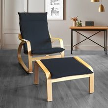 Load image into Gallery viewer, Rockin Cushions IKEA Adult Poang Black European Linen IKEA POANG Chair and Footstool Slip Cover