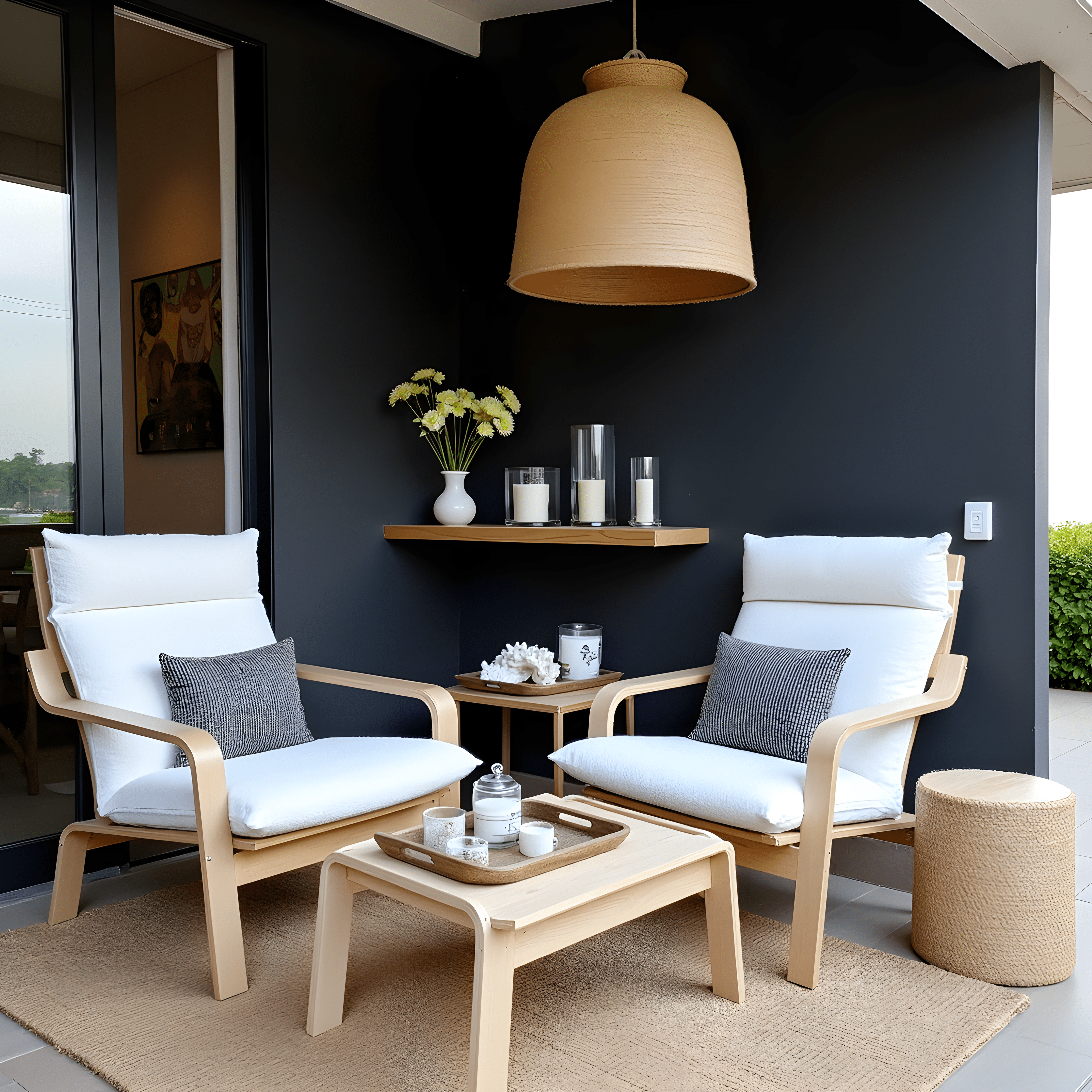 Rockin Cushions IKEA Adult Poang Boucle Sherpa Natural White Chair and Footstool Covers, Compatible with IKEA Poang