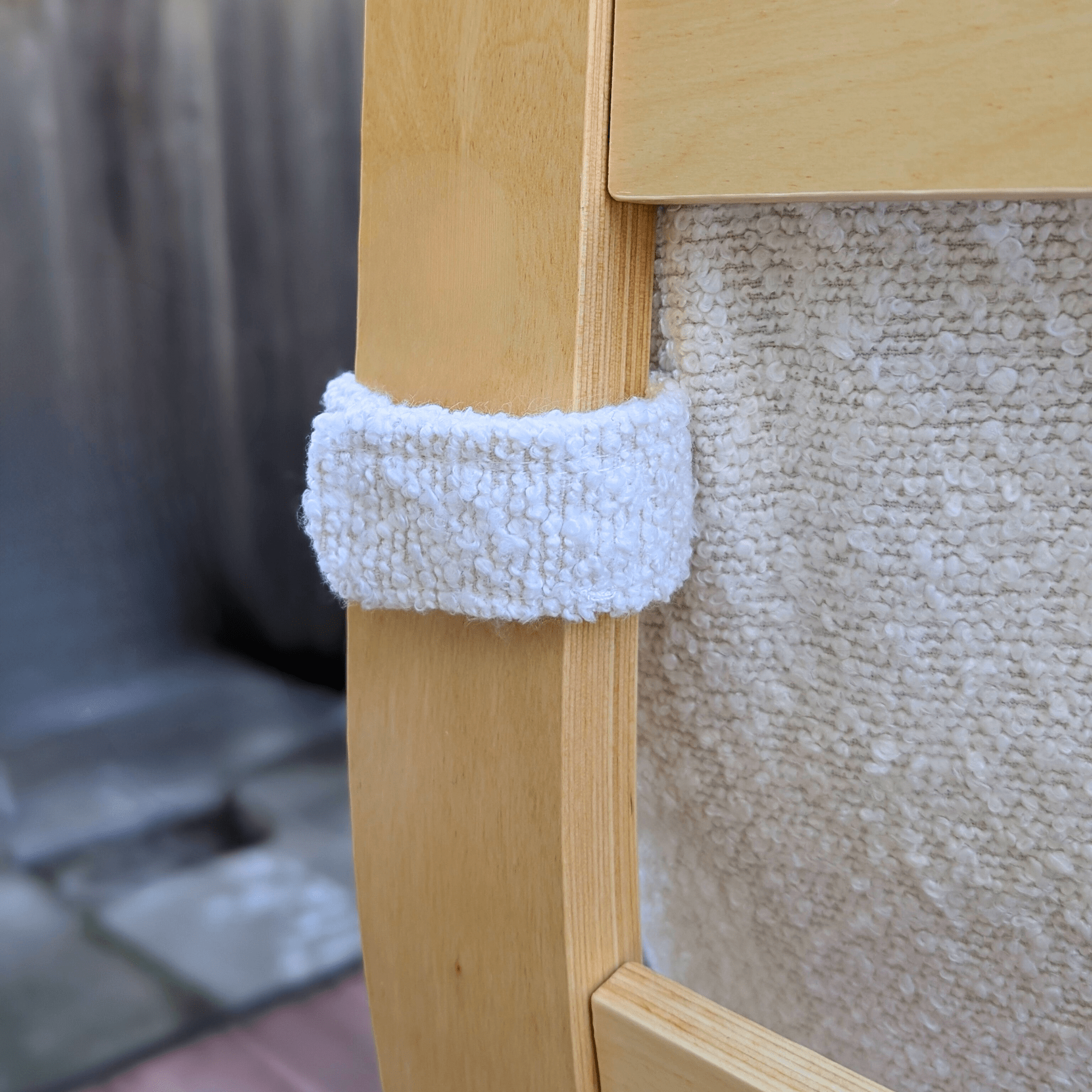 Rockin Cushions IKEA Adult Poang Boucle Sherpa Natural White Chair and Footstool Covers, Compatible with IKEA Poang