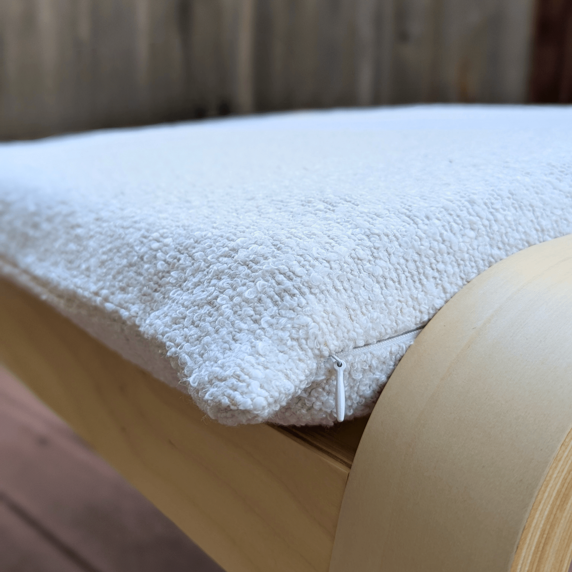 Rockin Cushions IKEA Adult Poang Boucle Sherpa Natural White Chair and Footstool Covers, Compatible with IKEA Poang