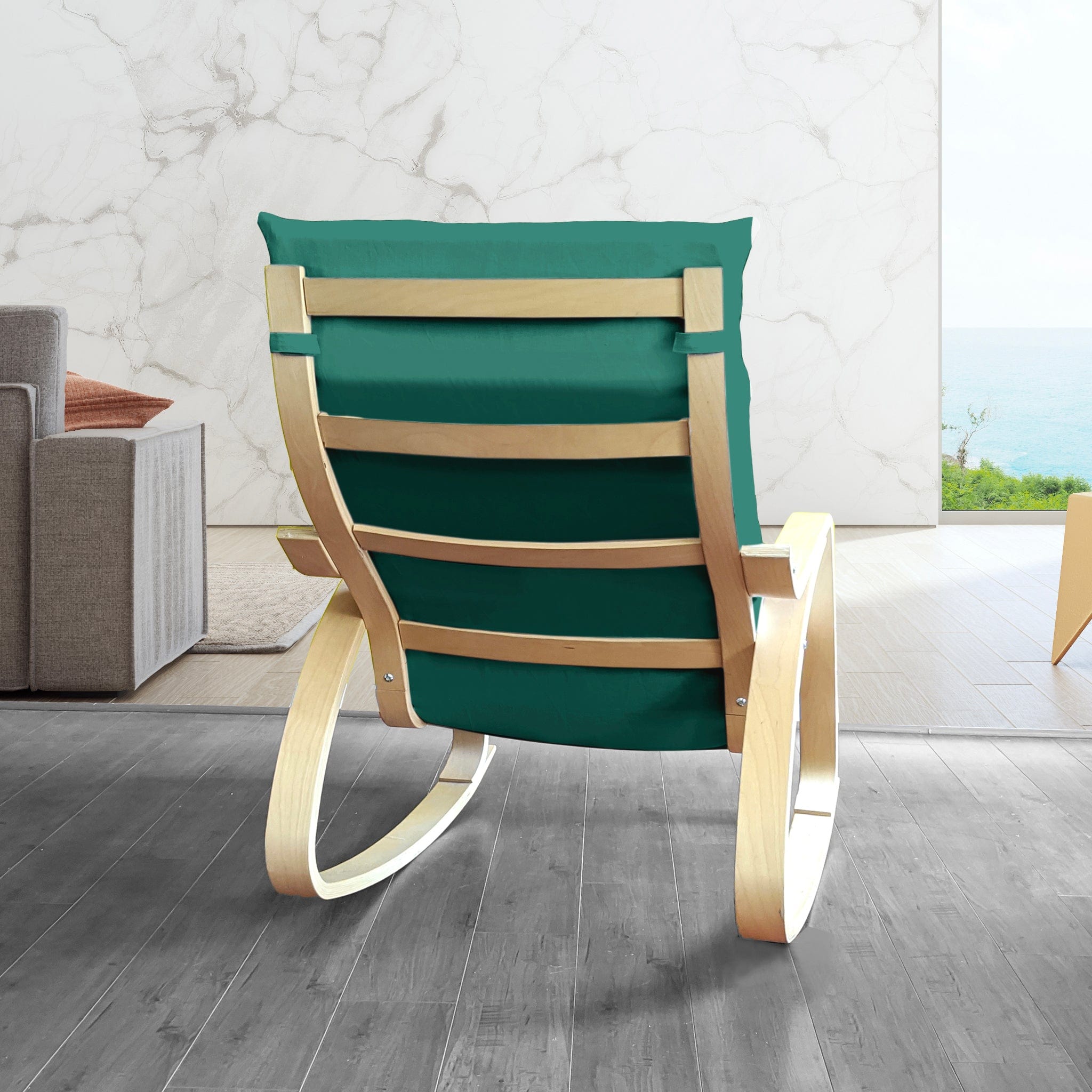 Rockin Cushions IKEA Adult Poang IKEA POÄNG Chair and Ottoman Covers, Velvet Forest Green