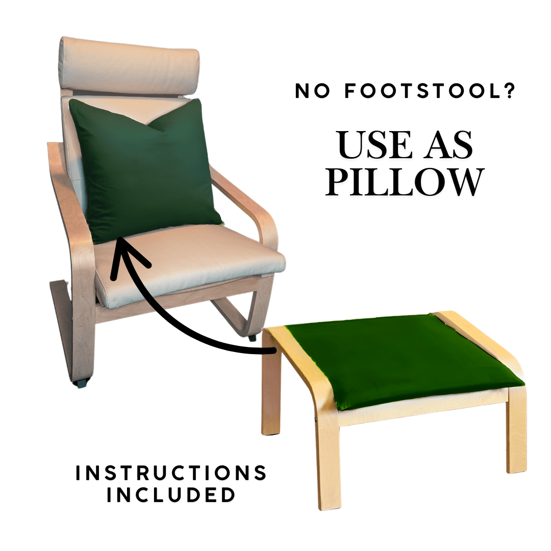 Rockin Cushions IKEA Adult Poang Velvet Forest Green Chair and Ottoman Covers, Compatible with IKEA Poang