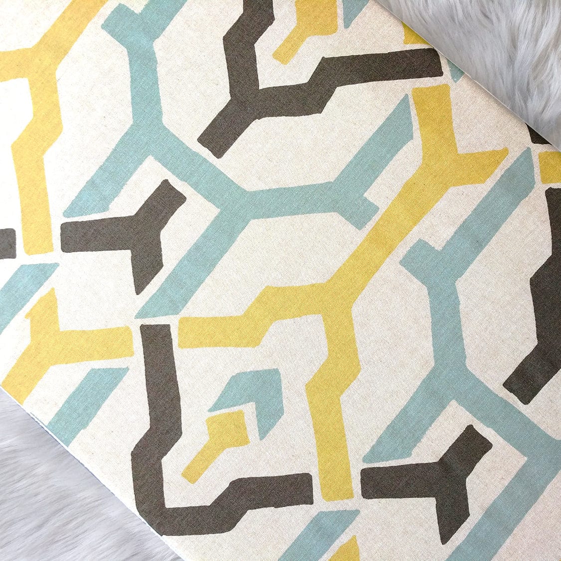 Rockin Cushions IKEA Bench Pad SALE  Beige-Gray Geometric Pattern IKEA Bench Pad Slipcover