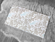 Load image into Gallery viewer, Rockin Cushions IKEA Bench Pad SALE IKEA Bankkamrat, Hemmahos, Stuva Bench Pad Cover Beige Blue Floral Cockatoo Bench Pad Cover