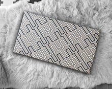 Load image into Gallery viewer, Rockin Cushions IKEA Bench Pad SALE IKEA Bankkamrat, Hemmahos, Stuva Bench Pad Cover  Beige Gray Geometric Pattern