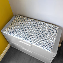 Load image into Gallery viewer, Rockin Cushions IKEA Bench Pad SALE IKEA Bankkamrat, Hemmahos, Stuva Bench Pad Cover  Beige Gray Geometric Pattern