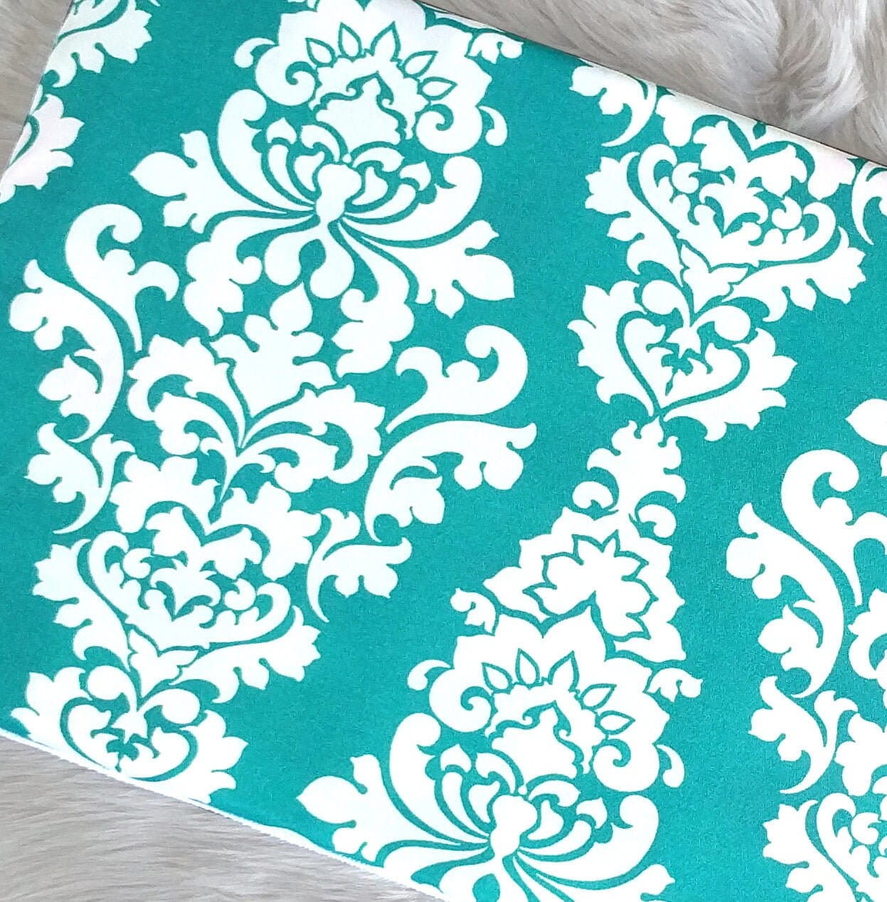 Rockin Cushions IKEA Bench Pad SALE IKEA Bankkamrat, Hemmahos, Stuva Bench Pad Cover  Damask Print Turquoise Blue