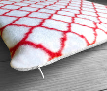 Load image into Gallery viewer, Rockin Cushions IKEA Bench Pad SALE IKEA Bankkamrat, Hemmahos, Stuva Bench Pad Cover  Flannel Red and White Trellis Pattern