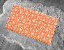 Load image into Gallery viewer, Rockin Cushions IKEA Bench Pad SALE IKEA Bankkamrat, Hemmahos, Stuva Bench Pad Cover  Orange Arrow Print