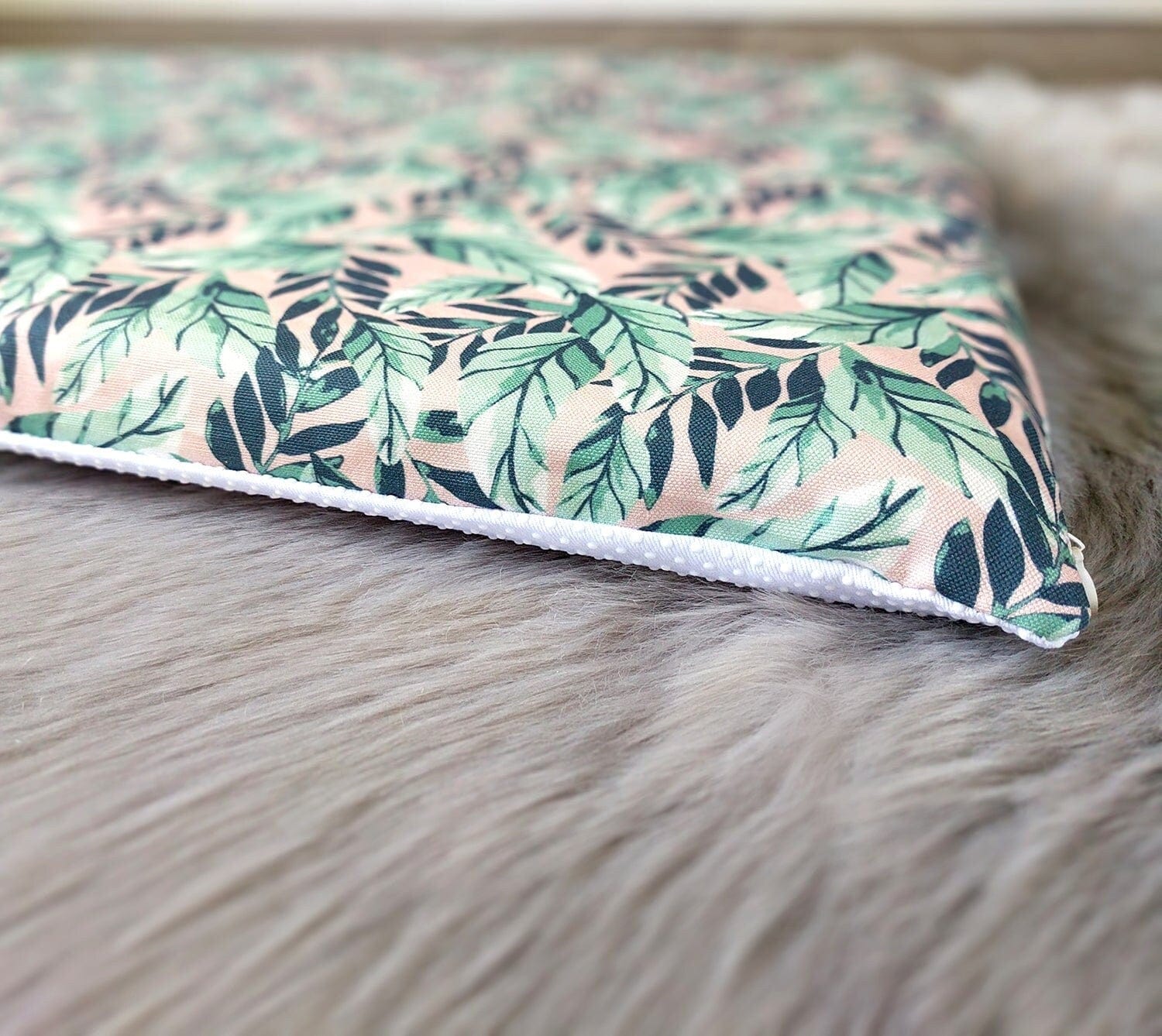 Rockin Cushions IKEA Bench Pad SALE IKEA Bankkamrat, Hemmahos, Stuva Bench Pad Cover Pink Green Leaf Print
