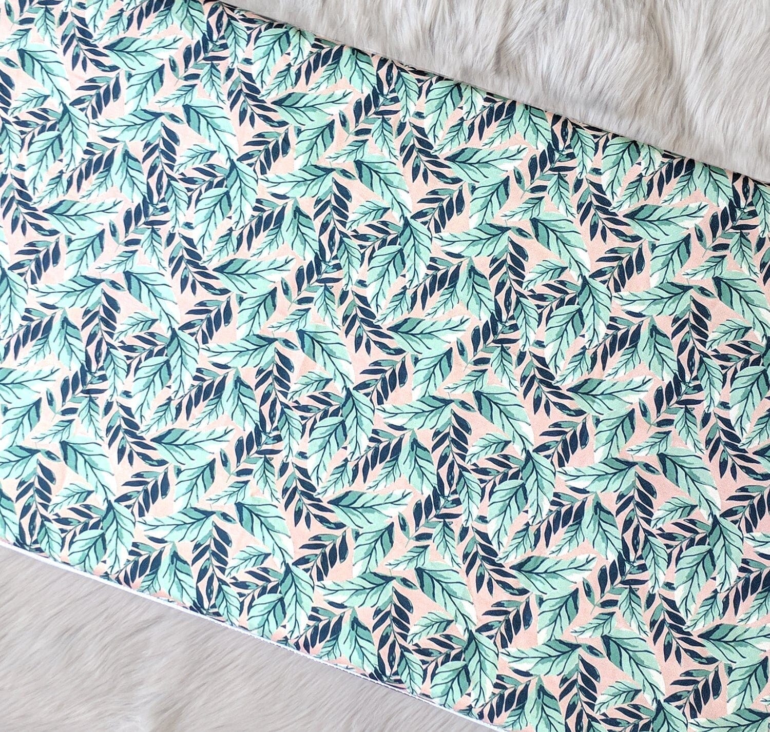 Rockin Cushions IKEA Bench Pad SALE IKEA Bankkamrat, Hemmahos, Stuva Bench Pad Cover Pink Green Leaf Print