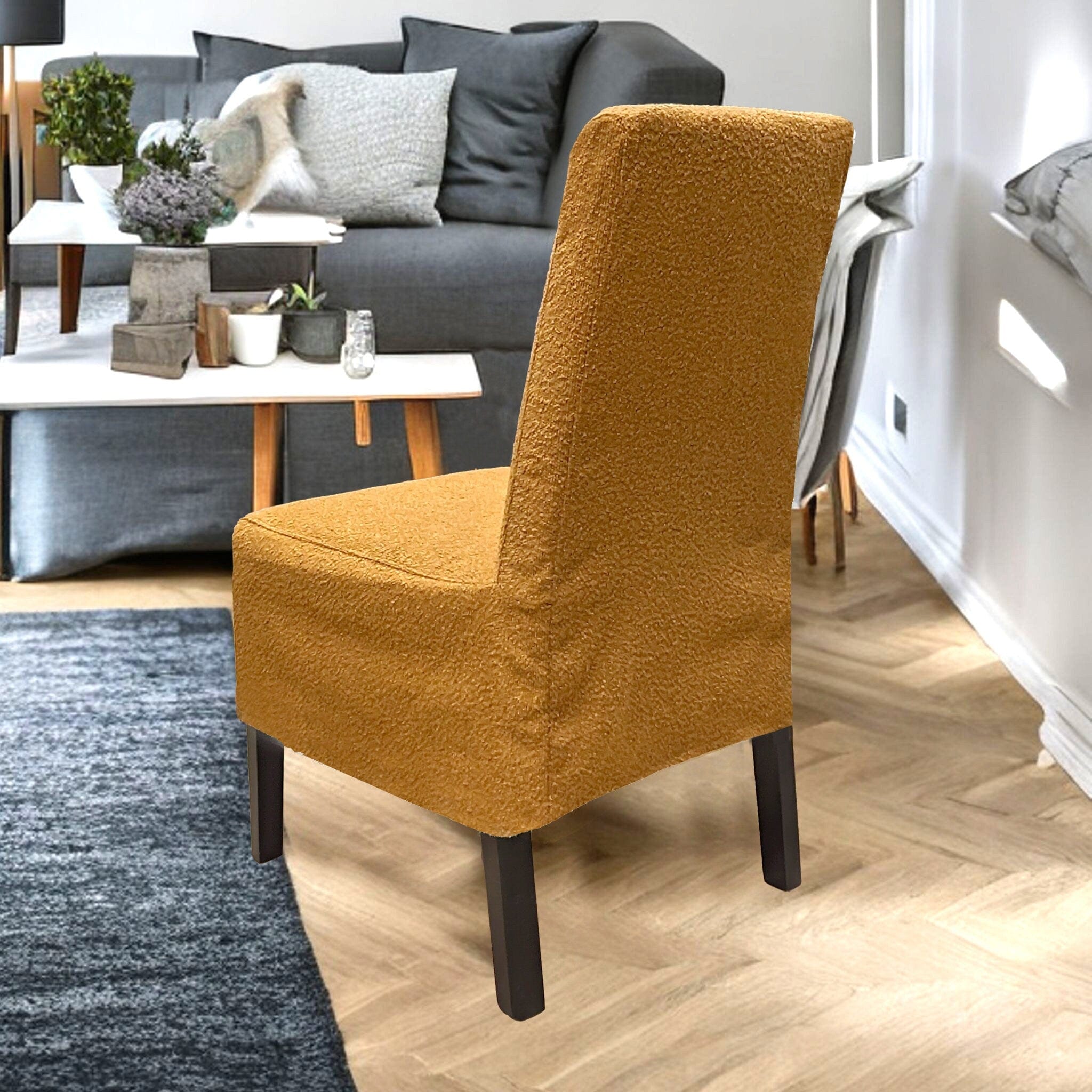 Rockin Cushions IKEA Bergmund Dining SALE IKEA Boucle Cinnamon Brown Bergmund Mid-Length Dining Slip Cover, Compatible with IKEA BERGMUND Dining Chair