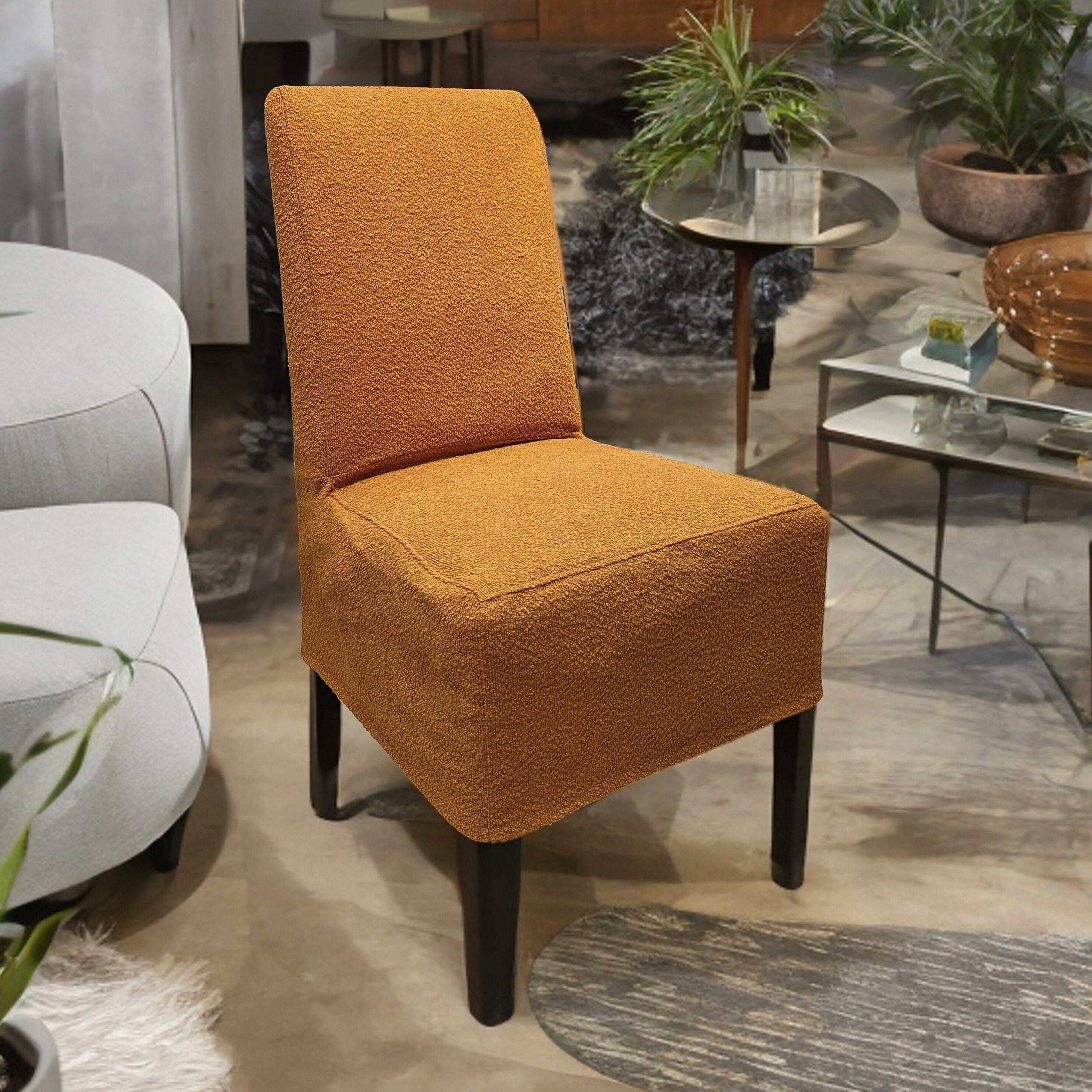 Rockin Cushions IKEA Bergmund Dining SALE IKEA Boucle Cinnamon Brown Bergmund Mid-Length Dining Slip Cover, Compatible with IKEA BERGMUND Dining Chair