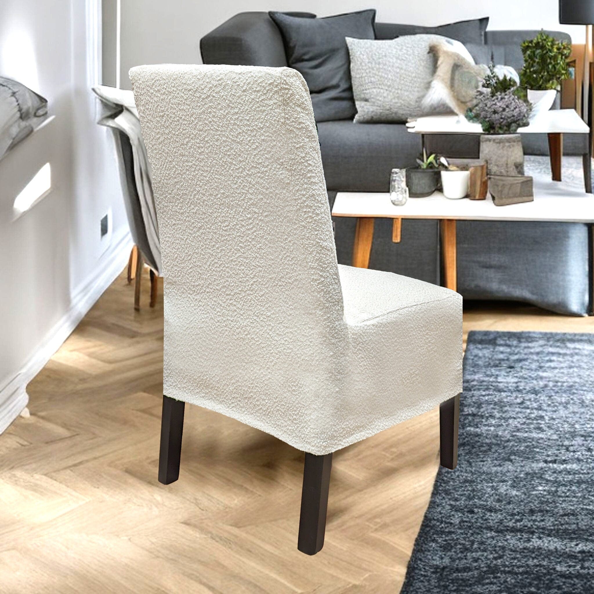 Rockin Cushions IKEA Bergmund Dining SALE IKEA Boucle Natural White Bergmund Mid-Length Dining Slip Cover, Compatible with IKEA BERGMUND Dining Chair