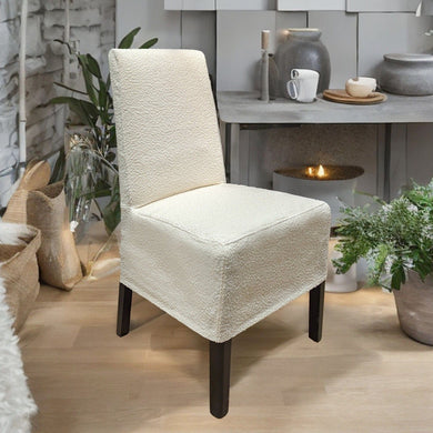 Rockin Cushions IKEA Bergmund Dining SALE IKEA Boucle Natural White Bergmund Mid-Length Dining Slip Cover, Compatible with IKEA BERGMUND Dining Chair