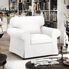 Load image into Gallery viewer, Rockin Cushions IKEA Ektorp Sofa IKEA EKTORP Armchair Slip Cover, Solid White