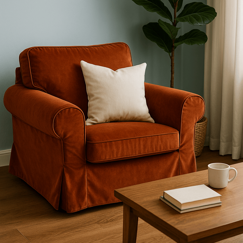 Rockin Cushions IKEA Ektorp Sofa Slipcover for IKEA Ektorp Sofa – Cotton, Velvet & Performance Fabrics, Made-to-Order